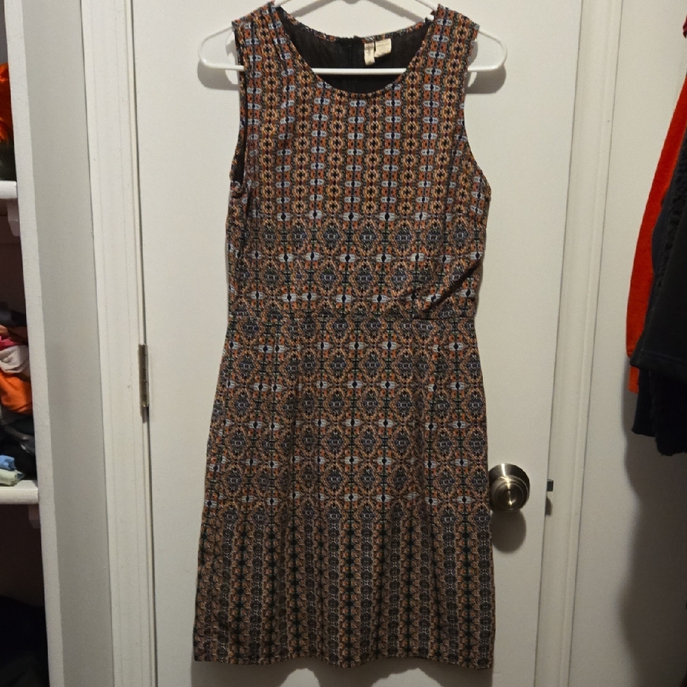 Japna Multicolor Geometric Midi Dress